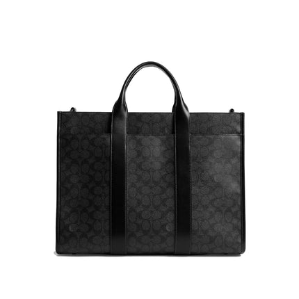 Coach Unisex Wesley Tote In Signature Canvas Charcoal
