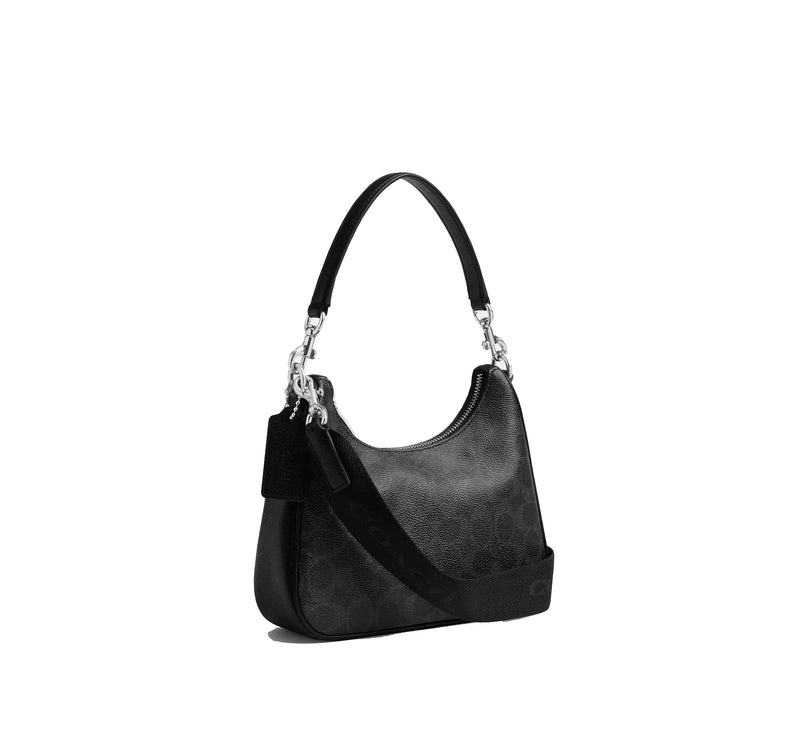 Coach Unisex Nolan Hobo Bag In Signature Canvas Black