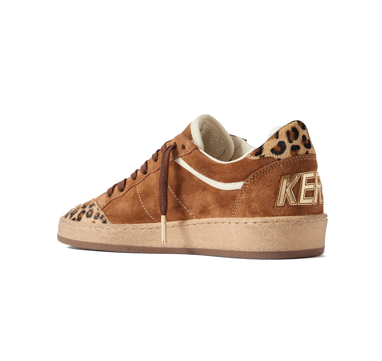 Golden Goose Women's Women's Ball Star in Leopard Print with Platinum Leather Star and White