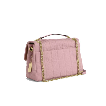 Coach Women's Elodie Crossbody Bag In Loved Denim With Quilting Gold/Light Pink