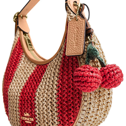 Coach Women's Emily Shoulder Bag With Charm Gold/Red/Tan