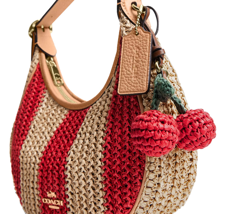 Coach Women's Emily Shoulder Bag With Charm Gold/Red/Tan