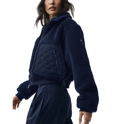 alo Women's Sherpa Edge Bomber Navy