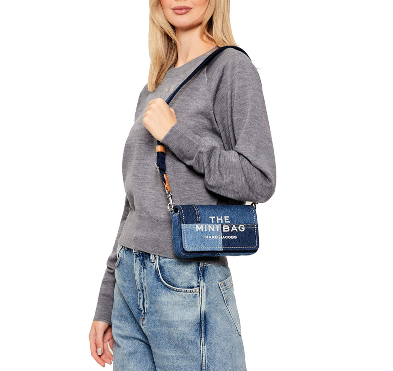 Marc Jacobs Women's The Patchwork Denim Mini Bag Dark Wash