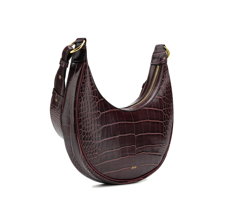 JW PEI Women's Carly Saddle Bag Brown Croc