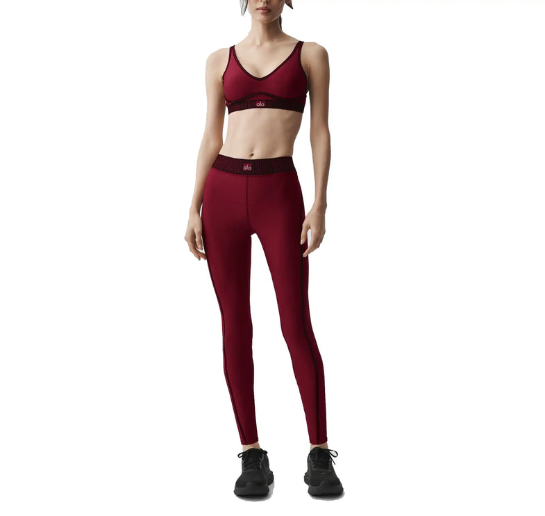 alo Women's Airlift High-Waist 7/8 Line Up Legging Summer Romance Red