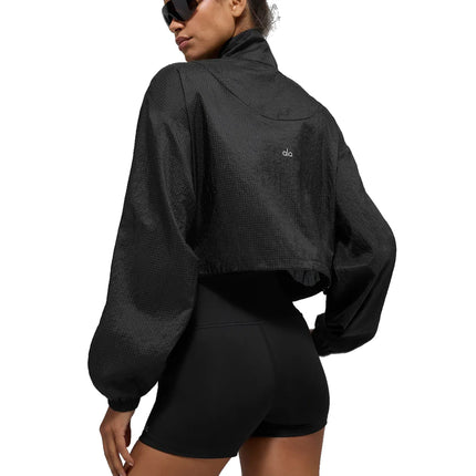 alo Women's Game Time Full Zip Jacket Black