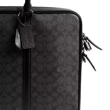 Coach Unisex Metropolitan Workbag In Signature Canvas Charcoal
