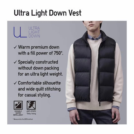Uniqlo Men's Ultra Light Down Vest 68 Blue