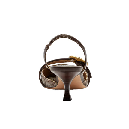 Coach Women's Margot Slingback In Signature Jacquard Oak/Maple