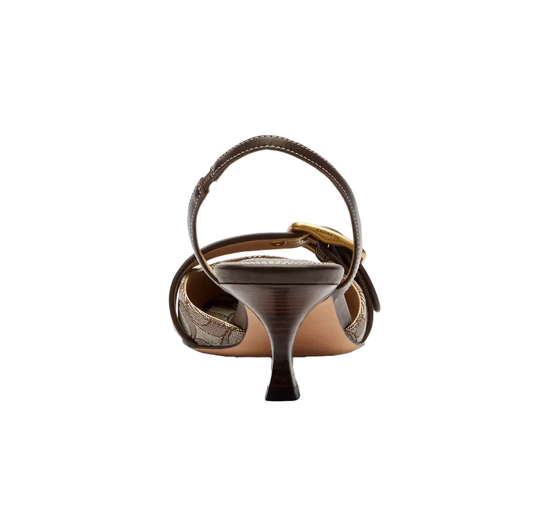 Coach Women's Margot Slingback In Signature Jacquard Oak/Maple