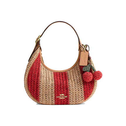 Coach Women's Emily Shoulder Bag With Charm Gold/Red/Tan