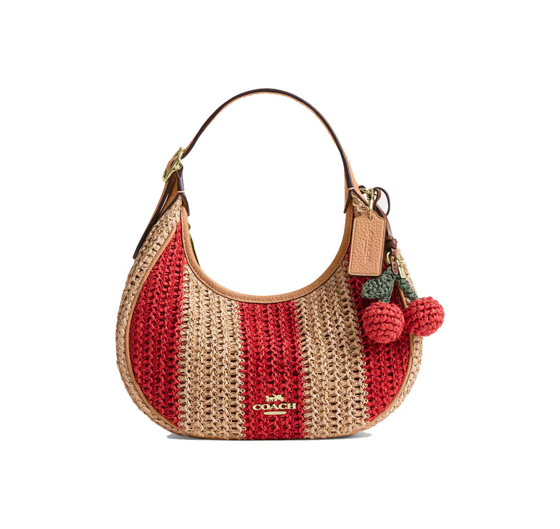 Coach Women's Emily Shoulder Bag With Charm Gold/Red/Tan
