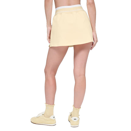 alo Women's Airbrush Better Together Tennis Skirt Candlelight Yellow/White