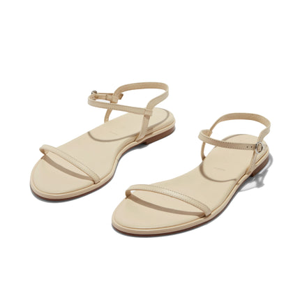 AEYDE Women's Nettie Leather Sandals Black Creamy Nappa