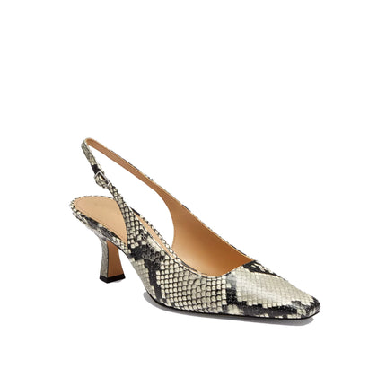 Coach Women's Slingback Heel With Snake Print Natural
