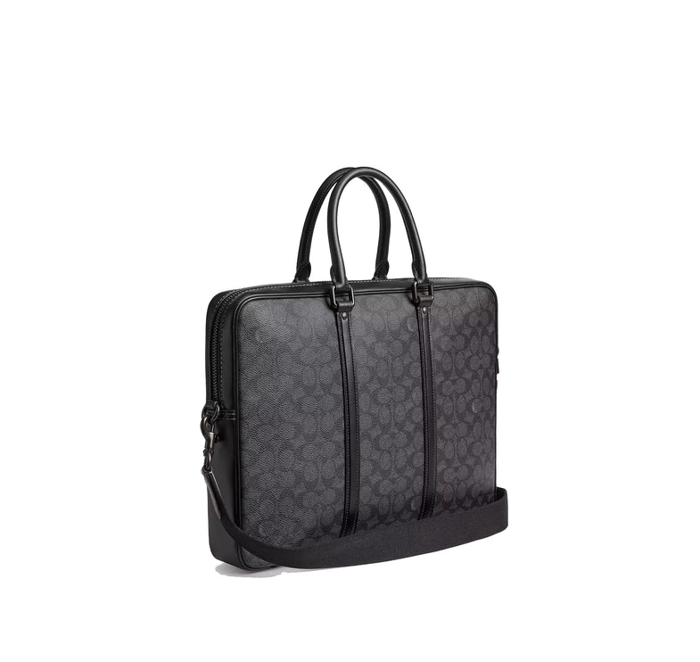 Coach Unisex Metropolitan Workbag In Signature Canvas Charcoal