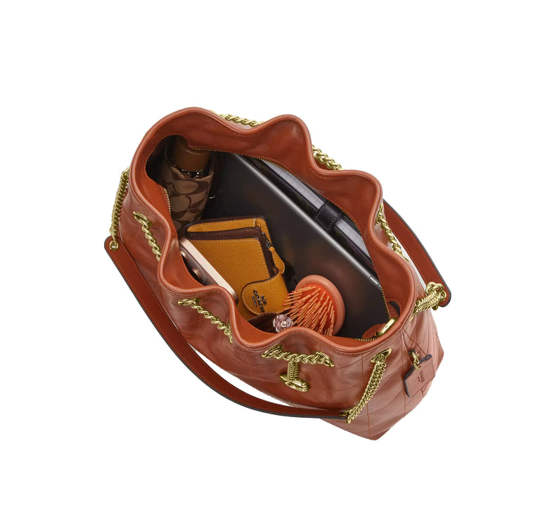 Coach Women's Evelyn Shoulder Bag Gold/Cinnamon