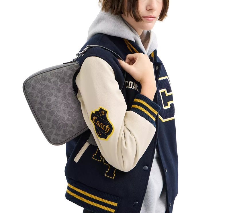 Coach Unisex Nolan Hobo Bag In Signature Canvas Grey