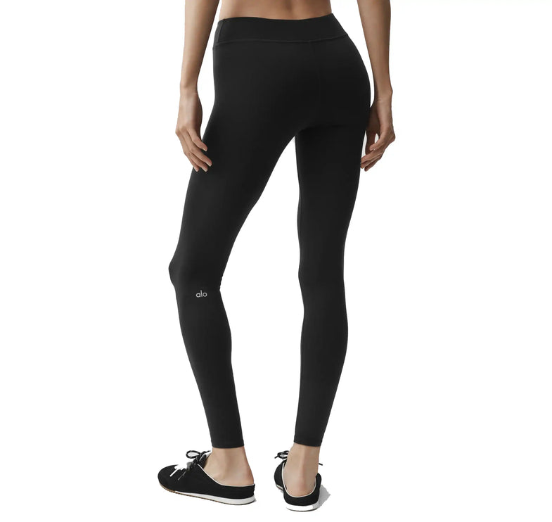 alo Women's Airbrush Mid-Rise 7/8 Legging Black