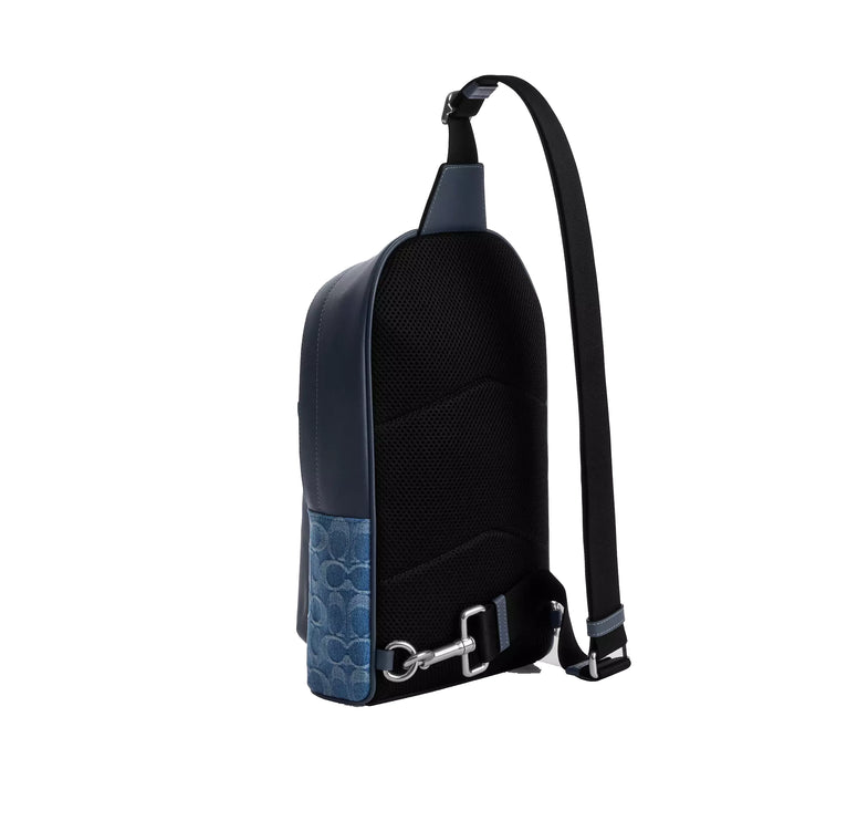 Coach Women's West Pack In Signature Denim Silver/Denim