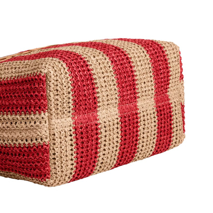 Coach Women's City Tote Bag With Stripes And Charm Gold/Red/Tan