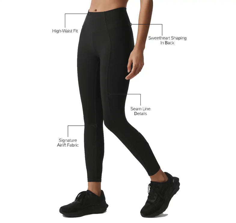 alo Women's Airlift High-Waist 7/8 Fine Line Legging Black