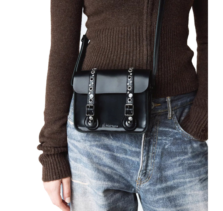 Dr. Martens 7 Inch Studded Lather Satchel Black