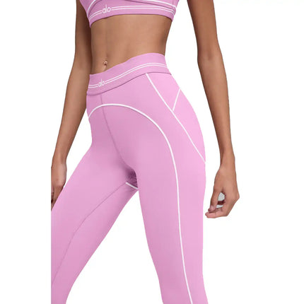 alo Women's Airbrush High-Waist 7/8 Heart Throb Legging Candy Heart Pink/White