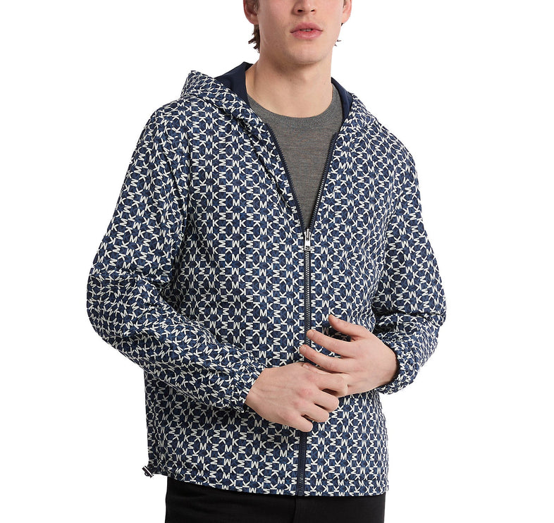 Michael Kors Men's Reversible Logo Print Ciré Jacket Midnight