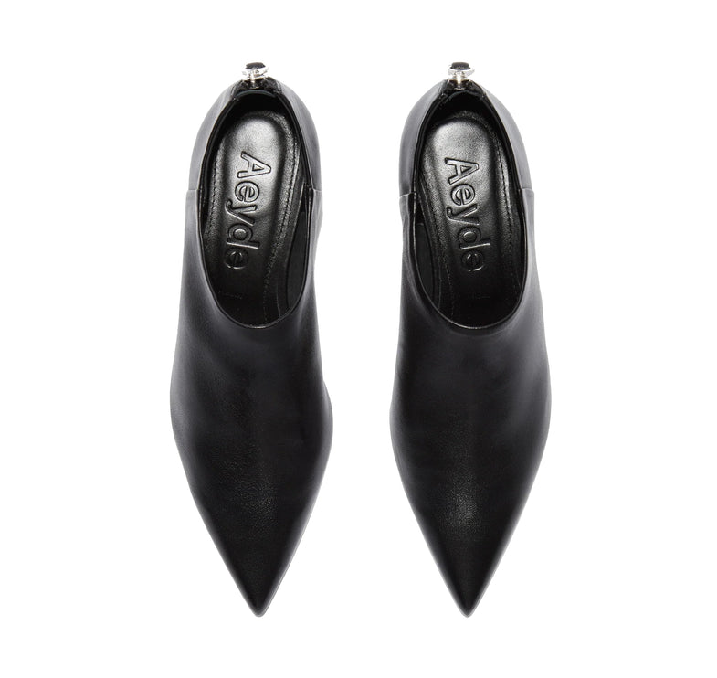 AEYDE Women's Virun Pointed Sock Boots Black Nappa