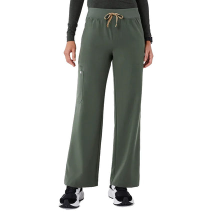 FIGS Women's High Waisted Isabel Wide Leg Scrub Pants Moss