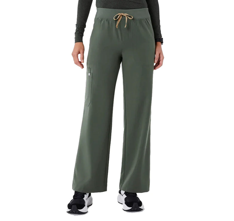 FIGS Women's High Waisted Isabel Wide Leg Scrub Pants Moss