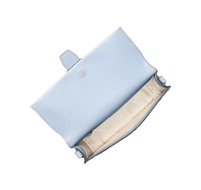 Michael Kors Women's Greenwich Medium Signature Logo Shoulder Bag Pale Ocean