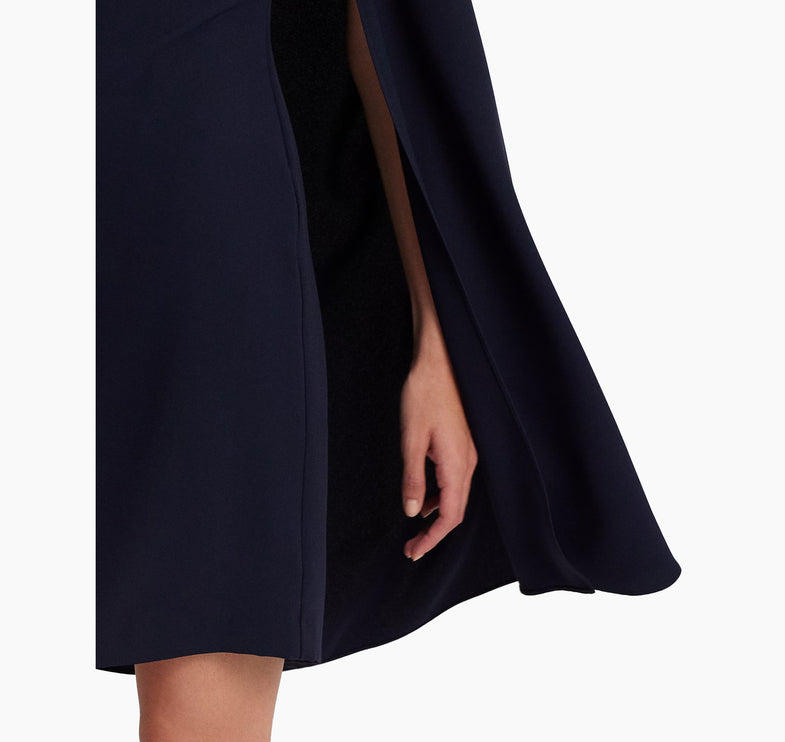 Polo Ralph Lauren Women's Cape Georgette Cocktail Dress Lighthouse Navy