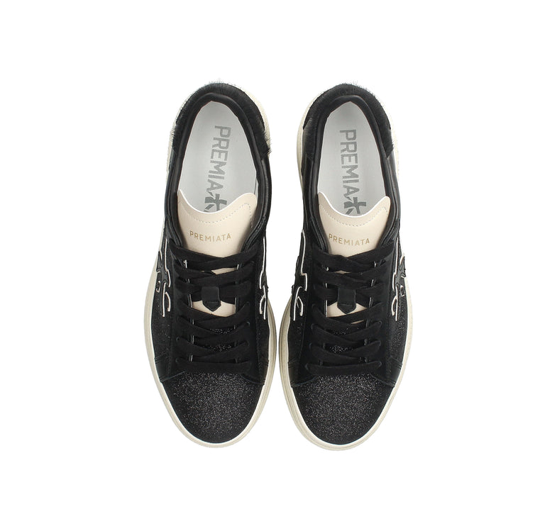 Premiata Women's Claudia Sneakers 7755 Glitter Black