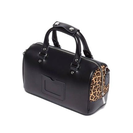 Dr. Martens Leopard Print Hair On Top Handle Bag Black/Tan