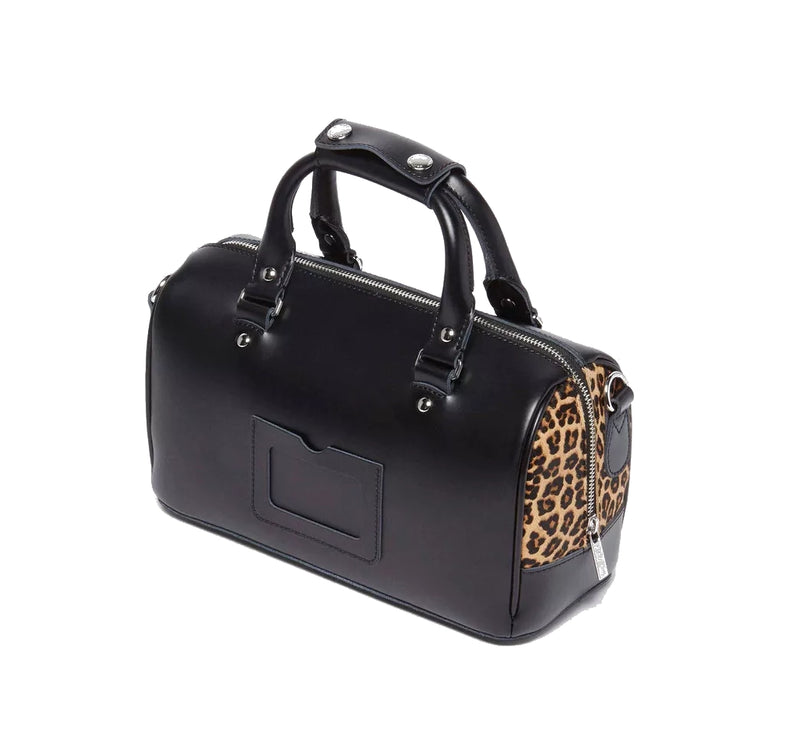 Dr. Martens Leopard Print Hair On Top Handle Bag Black/Tan