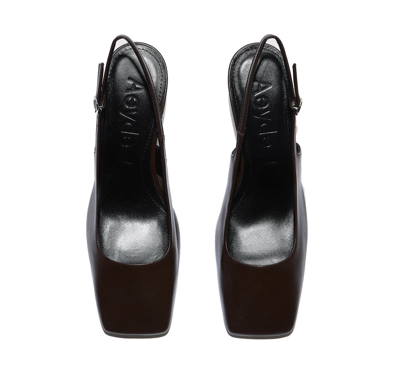 AEYDE Women's Liza Slingback Pumps Moka Nappa