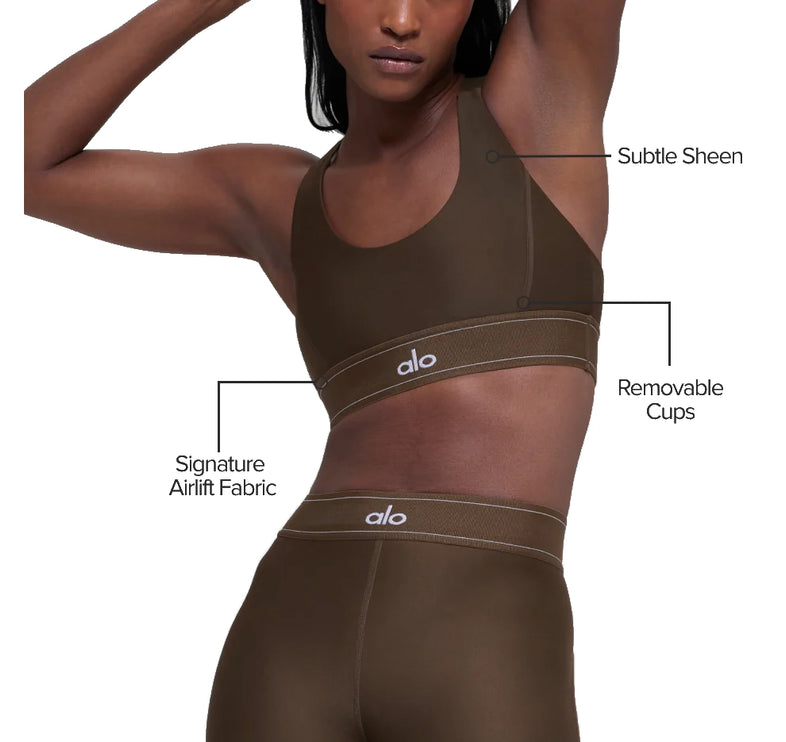alo Women's Airlift Suit Up Bra Espresso