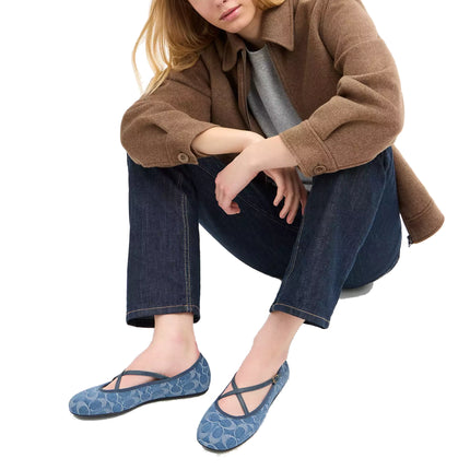 Coach Women's Phoebe Ballet Flat In Signature Denim Indigo