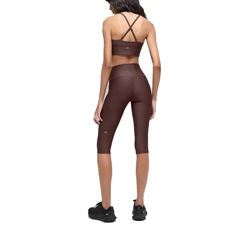 alo Women's 16'' High-Waist Airlift Capri Brownstone