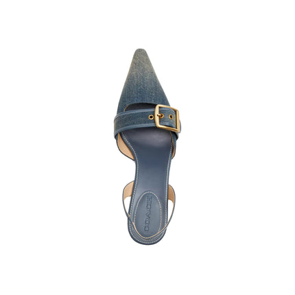 Coach Women's Margot Slingback In Loved Denim Dark Indigo