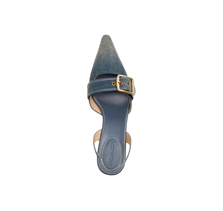 Coach Women's Margot Slingback In Loved Denim Dark Indigo