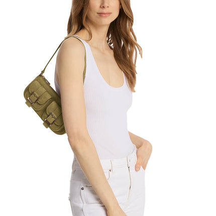 Michael Kors Women's Zoe Small Suede Convertible Pochette Pistachio