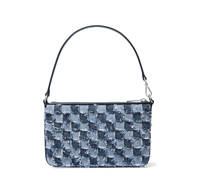 Michael Kors Women's Jet Set Travel Small Patchwork Denim Convertible Wristlet Washed Denim