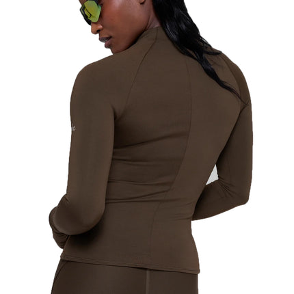 alo Women's Airlift Winter Warm 1/4 Zip Long Sleeve Espresso