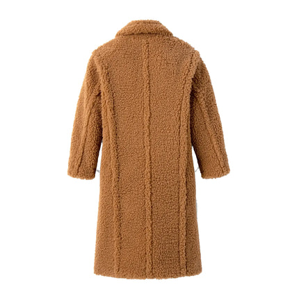 UGG Women's Gertrude Long Teddy Coat Chestnut