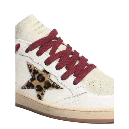 Golden Goose Women's Ball Star Sneakers Leopard Print/Silver/White