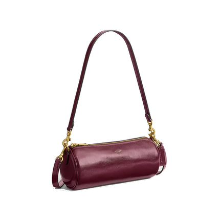 Coach Women's Barrel Bag Brass/Dark Cherry